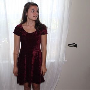 Velvet Red Cross-Back Dress